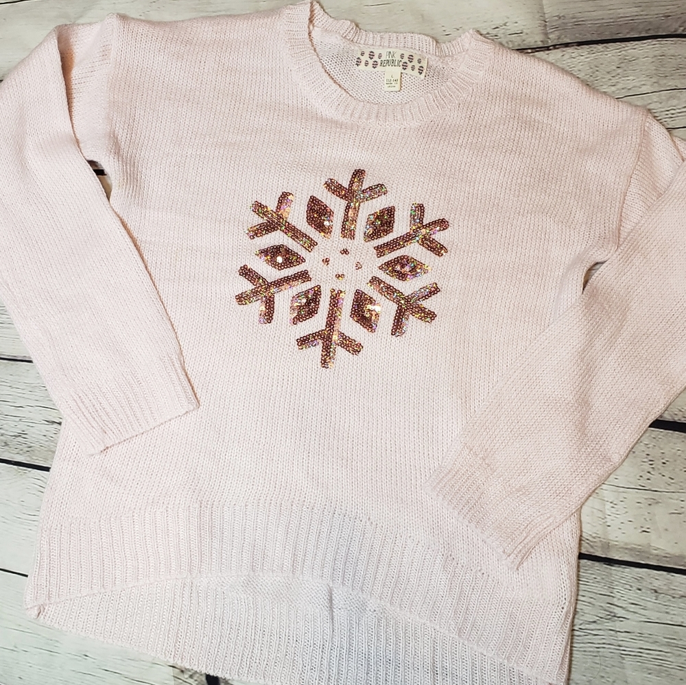 Pink Republic Sequin Snowflake Sweater